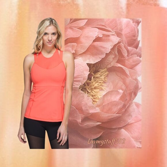 ๐๐๐Cute Lululemon Tank in Coral Pink with Pretty Mesh ALSO Available in Black - Picture 6 of 10